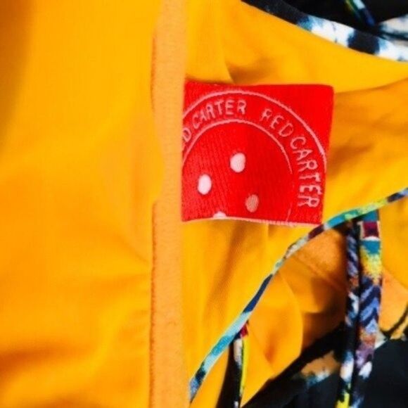 Red Carter bikini top 8 geometric print blue BoxA - Picture 3 of 7